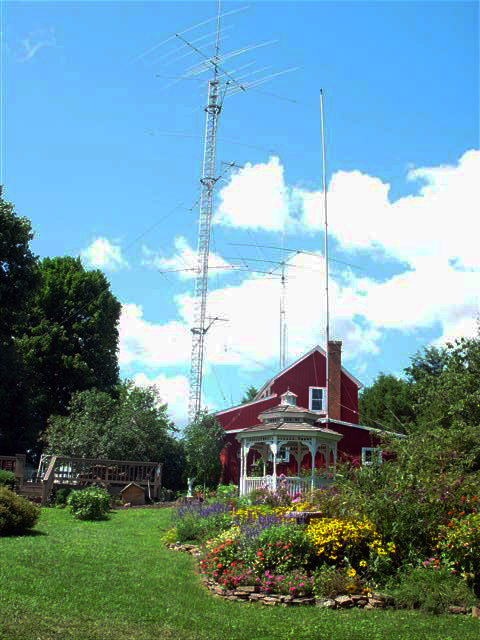 View from our back yard of the old tower and antennas